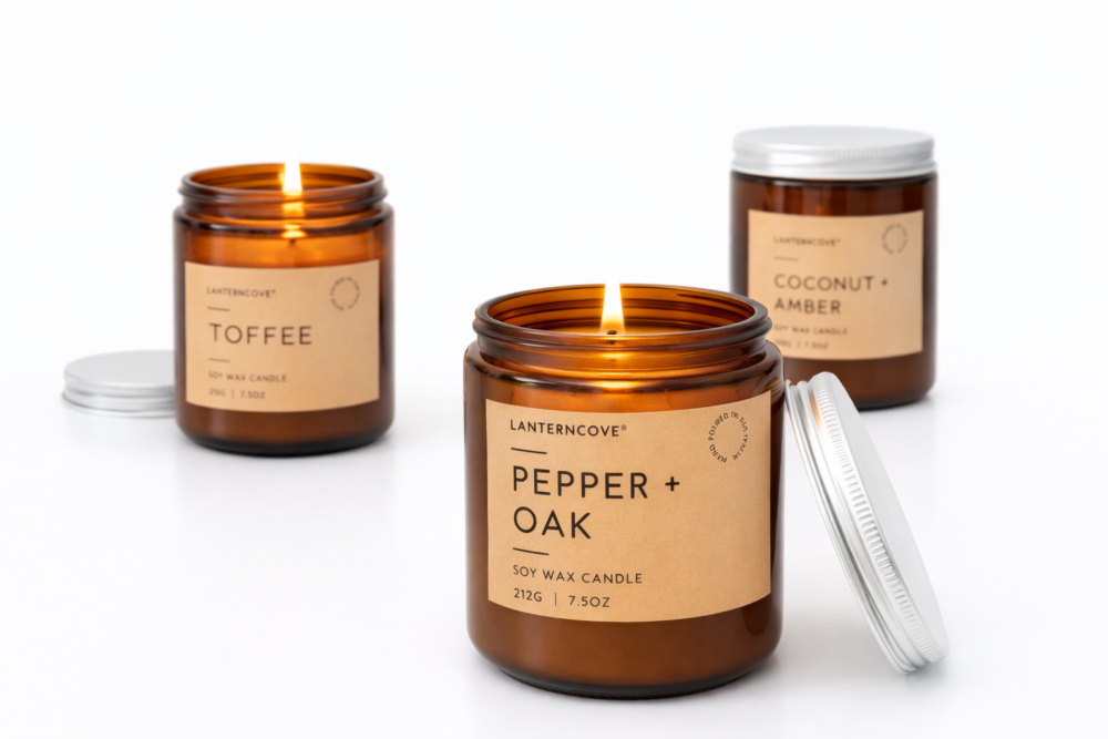 Lantern Cove Home Fragrances | Scented Soy Candles & Diffusers Australia Lantern Cove Home Fragrances | Scented Soy Candles & Diffusers Australia Amber Soy Candles In Soft Glow