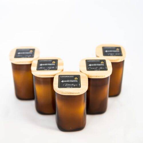 Amber Colored Candle Jar - 14.5 oz with Bamboo Lid | 12 Pack